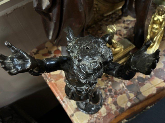 Jolie Sculpture d'Un Ange En Bronze 19ème.-photo-1