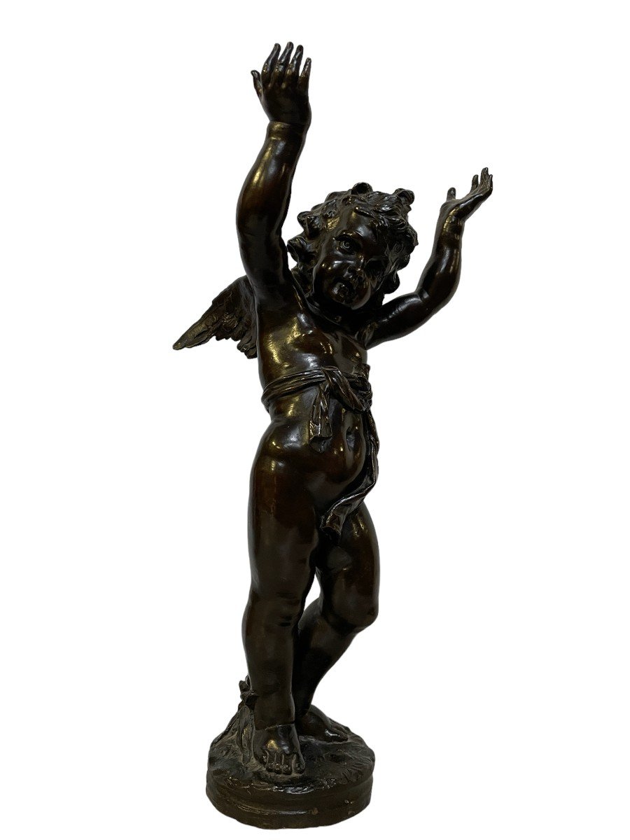 Pretty Sculpture Of An Angel In Bronze 19thc.