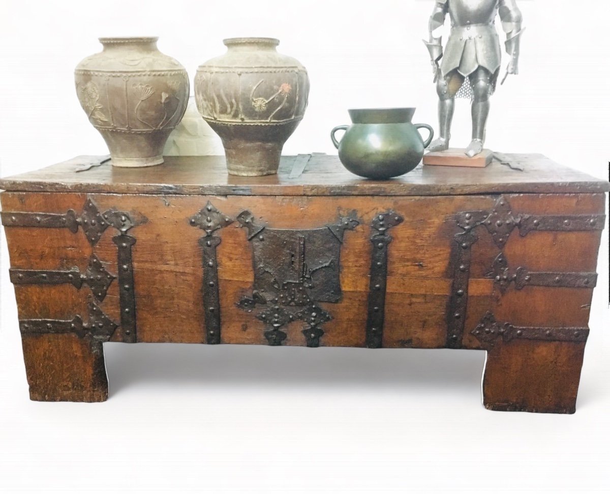 Large Gothic Oak Chest From Around 1530 Width 177 Cm-photo-8