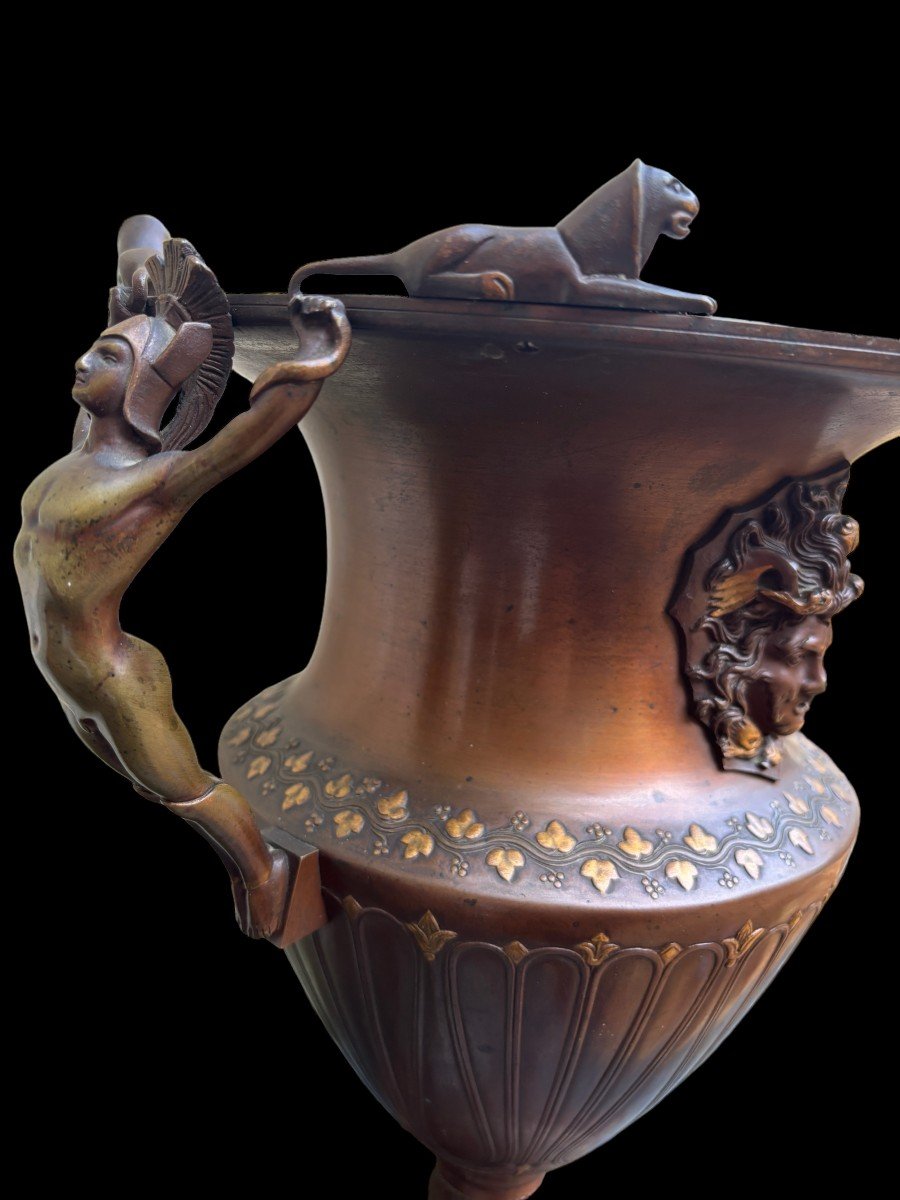 Special Vase / Champagne Cooler In Bronze 1900-photo-5