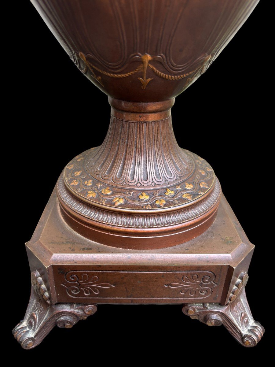 Special Vase / Champagne Cooler In Bronze 1900-photo-6