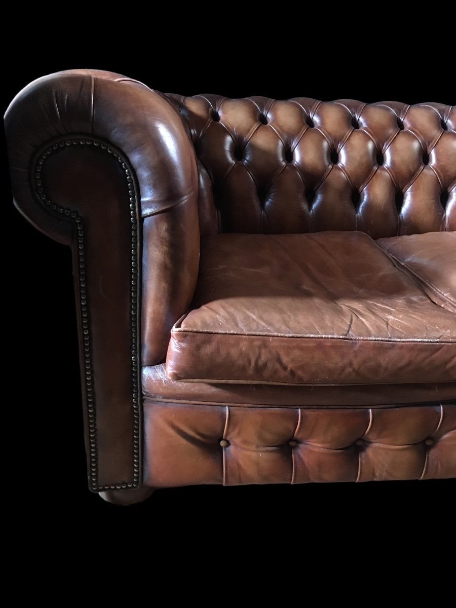 Three Seater Leather Chesterfield Sofa -photo-3
