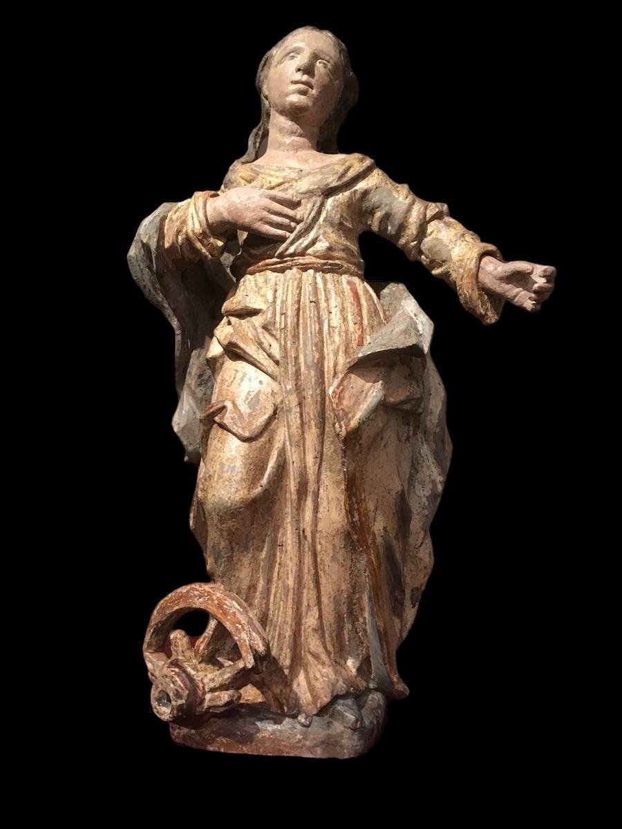 Sainte  Catherine D’alexandre  Vers 1600 , hauteur : 58 cm -photo-3