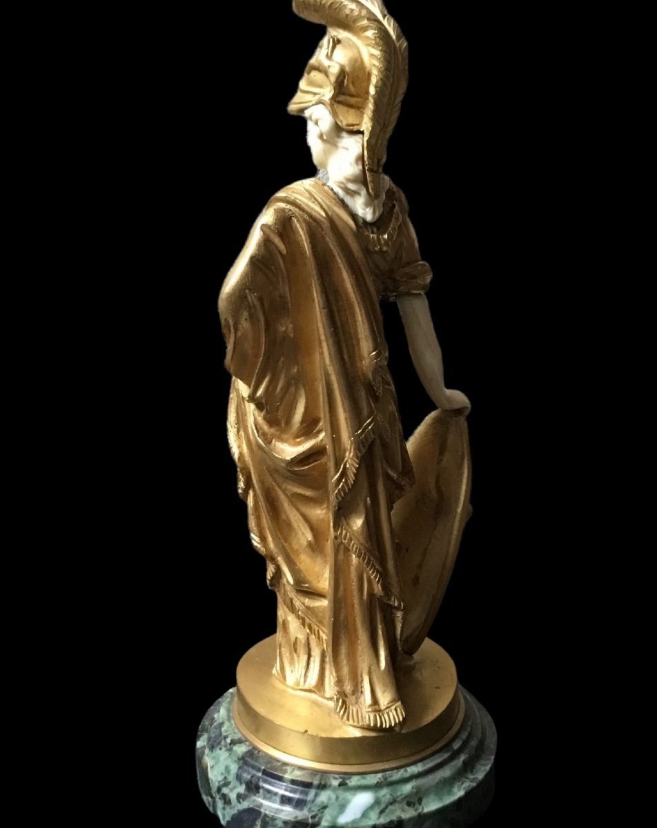 Gilt Bronze Sculpture (minerva) Height: 25 Cm -photo-7