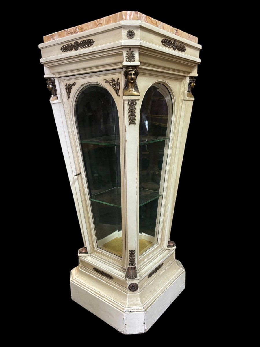 Large Pedestal / Showcase In Empire Style 19thc.-photo-4