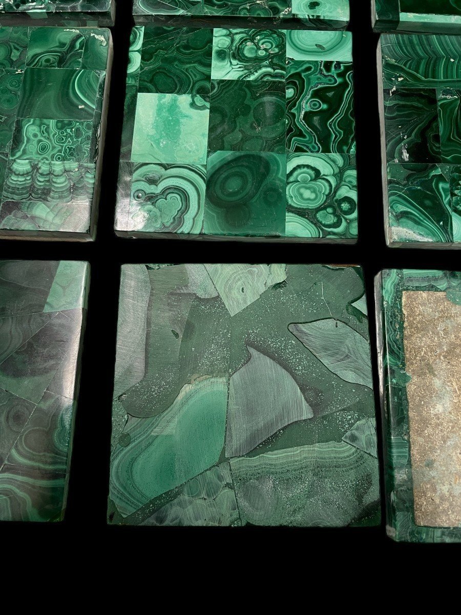 Large Lot Of Malachite Tiles (36 Pieces).-photo-2