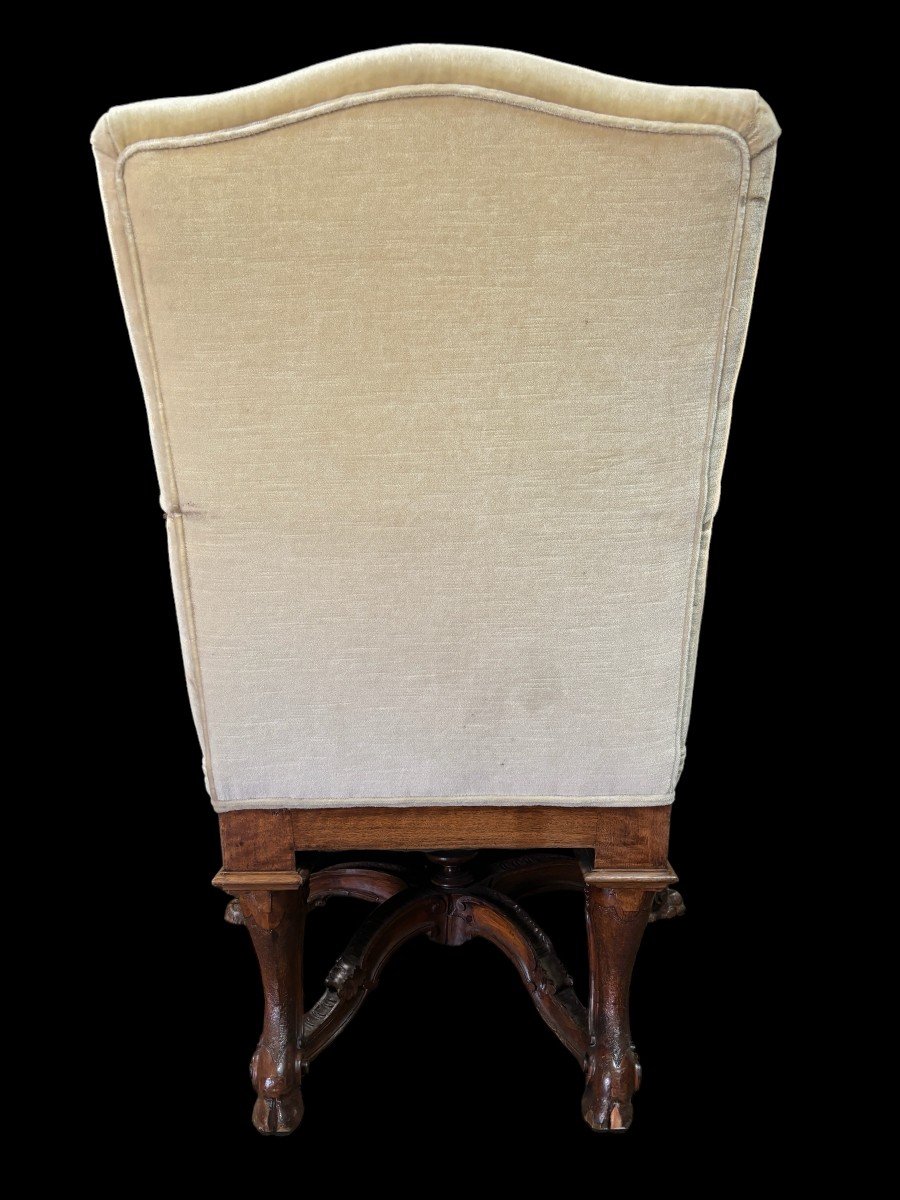 Large Italian Armchair In Walnut 19thc.-photo-7
