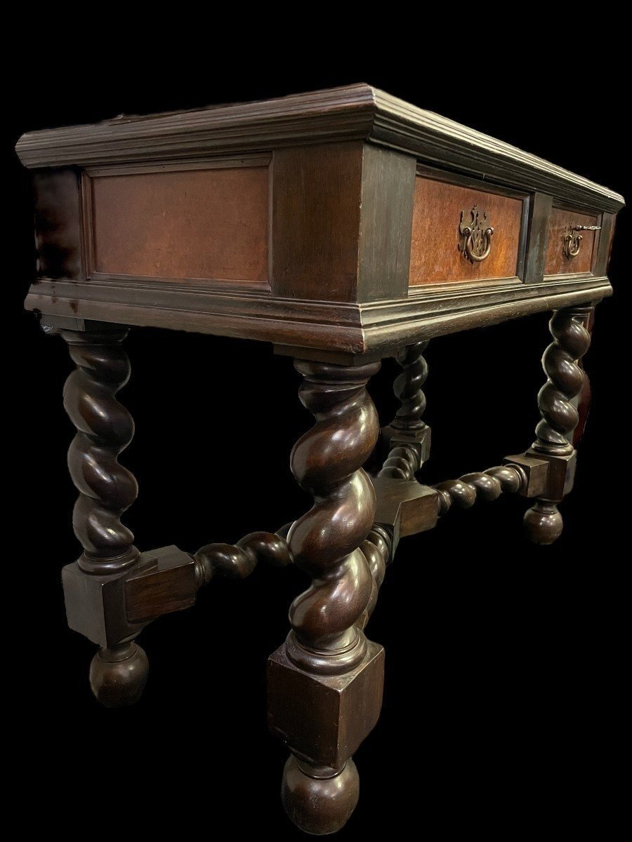 Colonial Cabinet In Ebony Wood And Burnt Wood 19thc.-photo-2