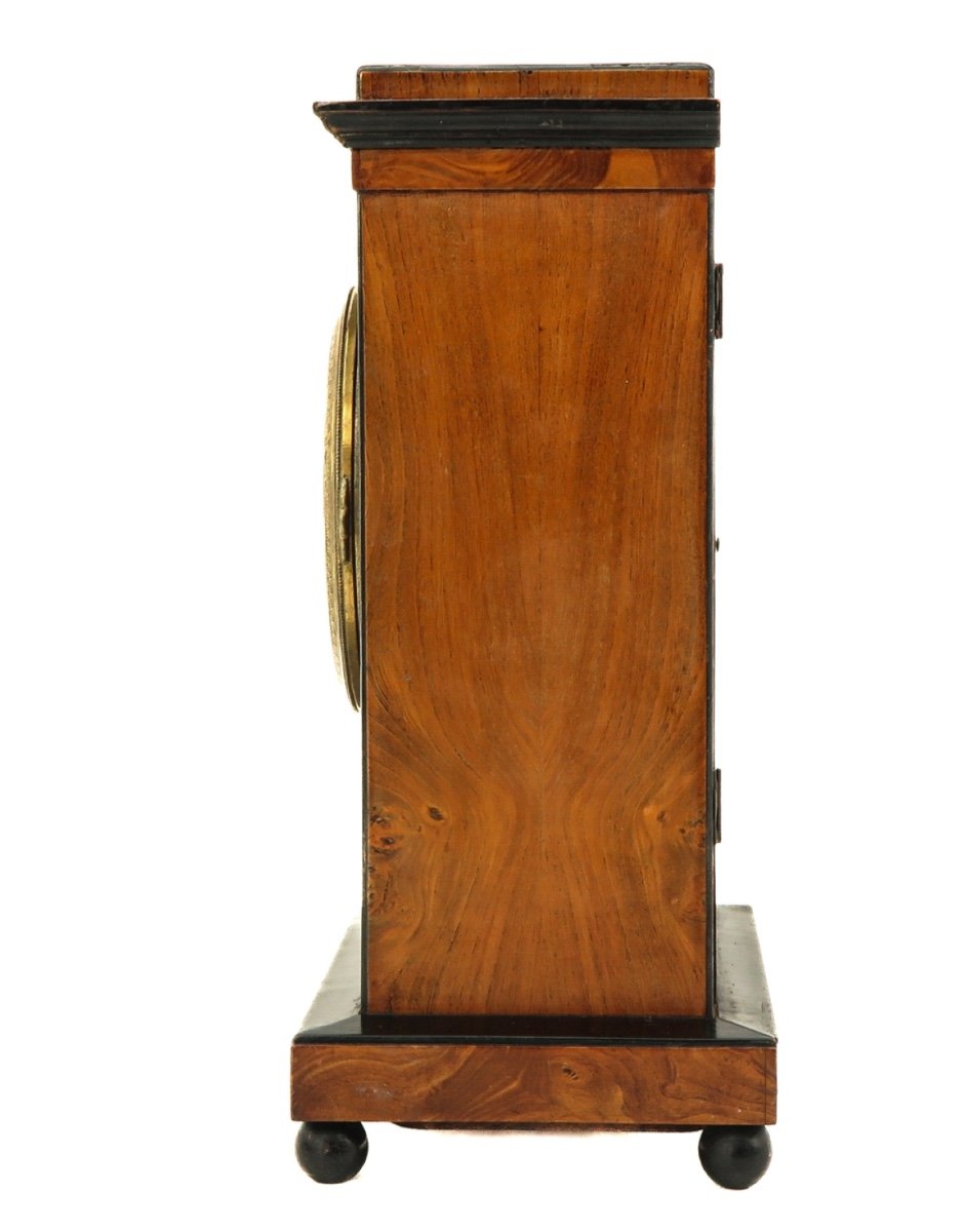 Mahogany Clock Chiming Quarter Hours 19th Century -photo-2