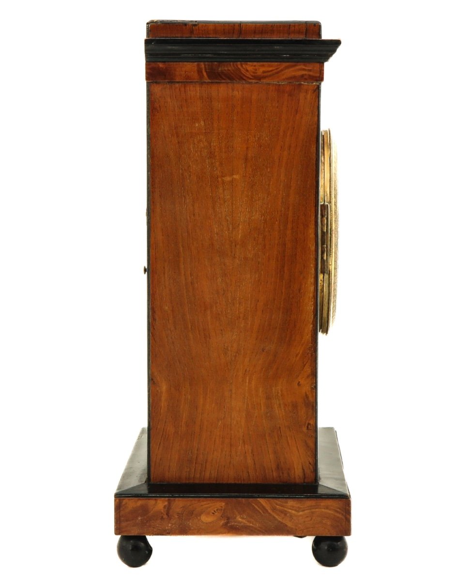 Mahogany Clock Chiming Quarter Hours 19th Century -photo-3