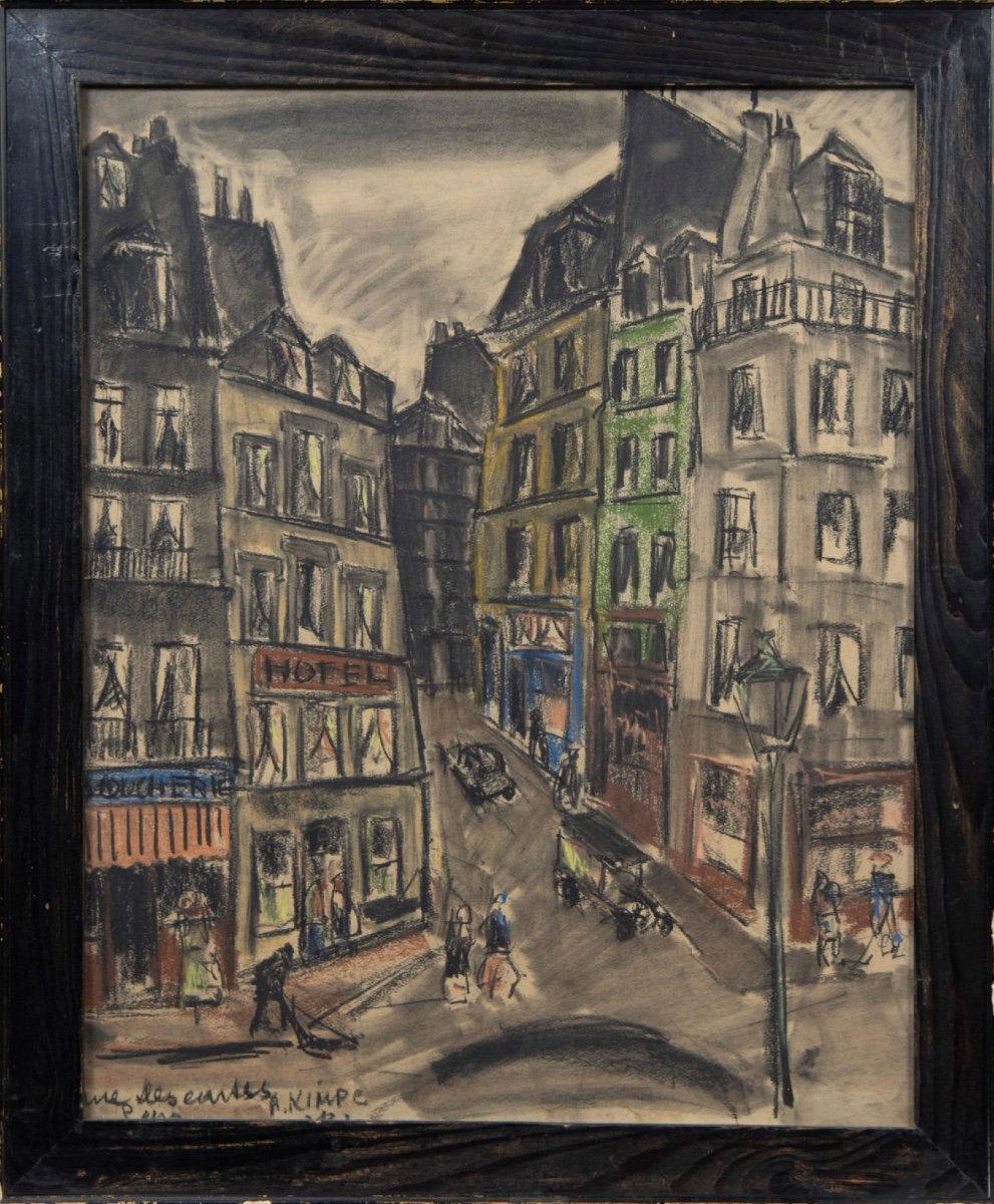 Paris 1930 Par J P Kimpe (gouache) 47,5x38 Cm -photo-2