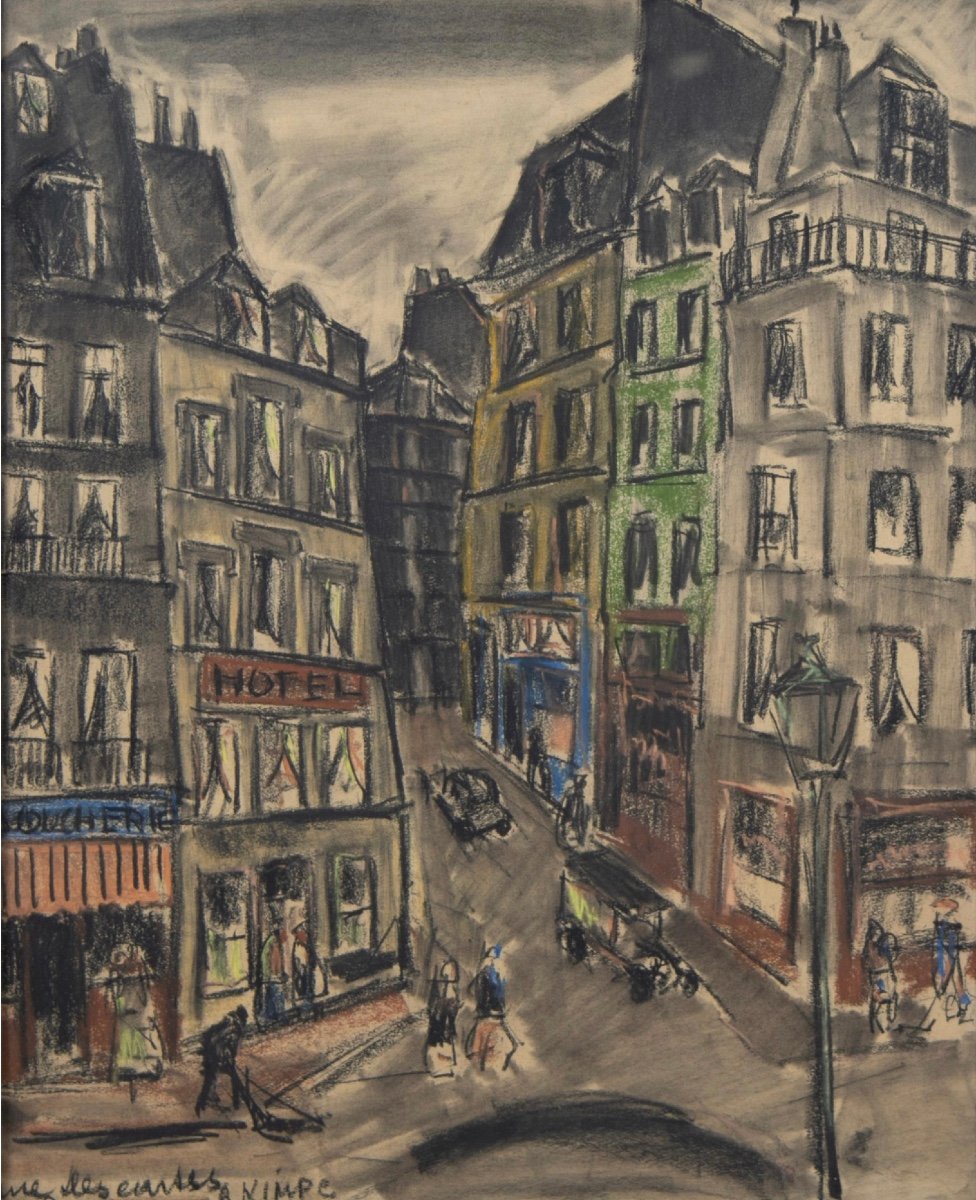 Paris 1930 By Jp Kimpe (gouache) 47.5x38 Cm -photo-3