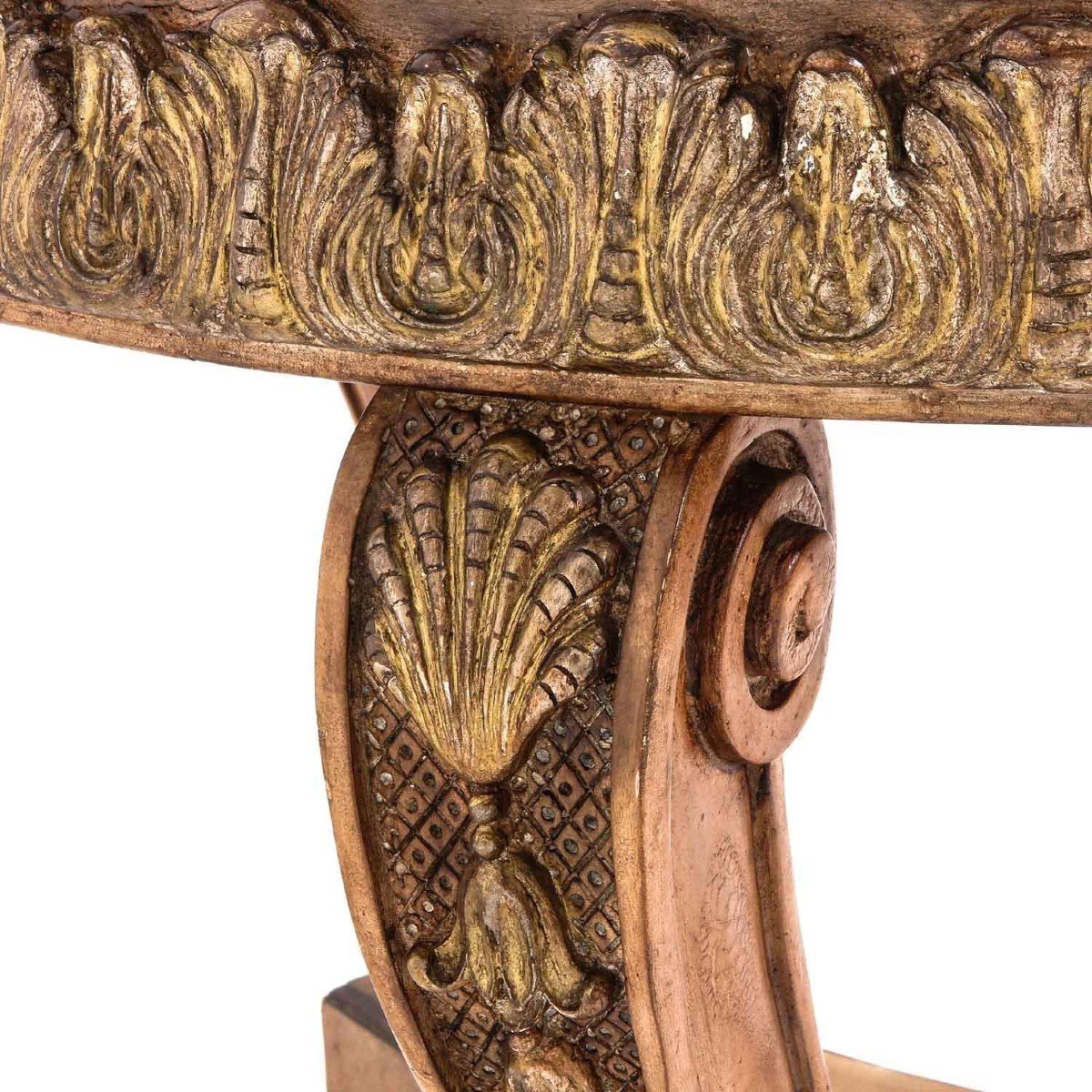 Decorative Center Table With Inlaid Marble Top 20thc.-photo-1