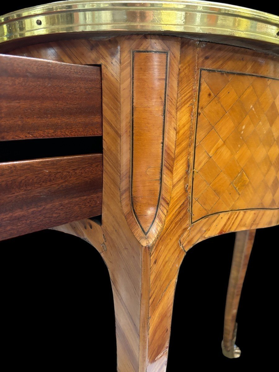 Beautiful French Parquet Desk In Louis XV Style, 19th Century.-photo-2