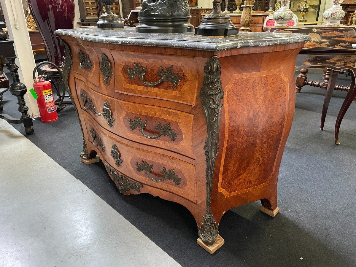 Grande Commode Galbée De Style Louis XV 1900-photo-2