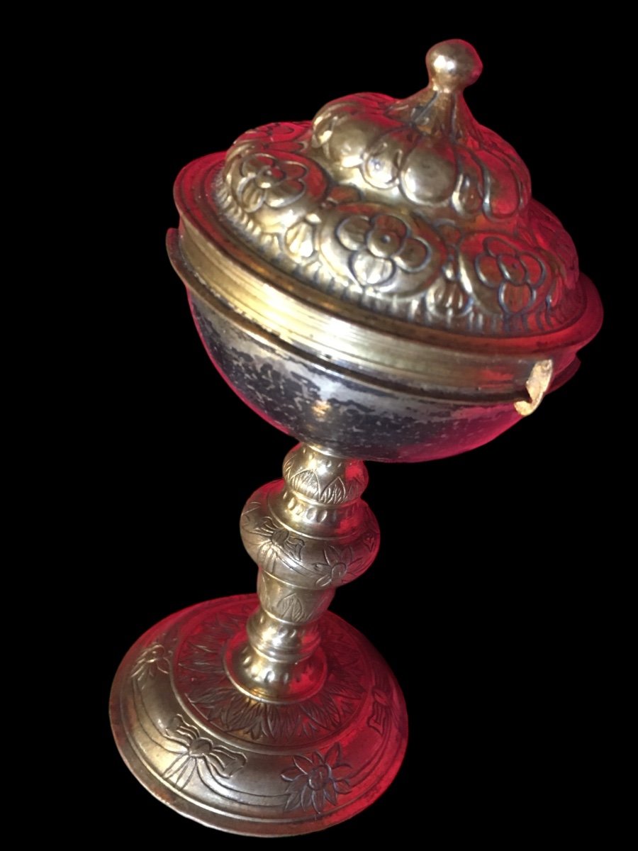 Small Chalice For Hosts In Vermeille Height: 13.5 Cm 17th Century -photo-3