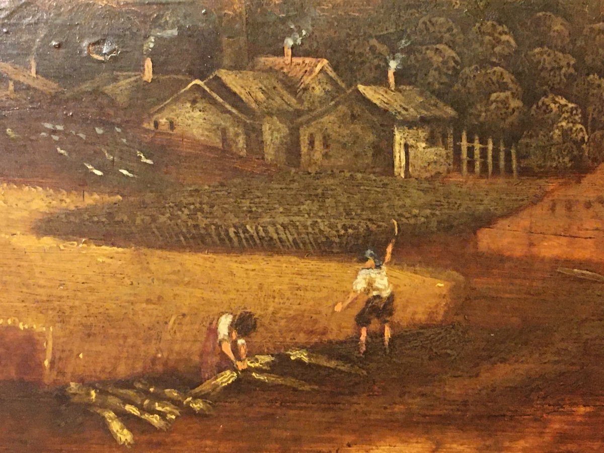 Oil Painting On Panel 113x48 Cm Flanders Around 1700 -photo-3