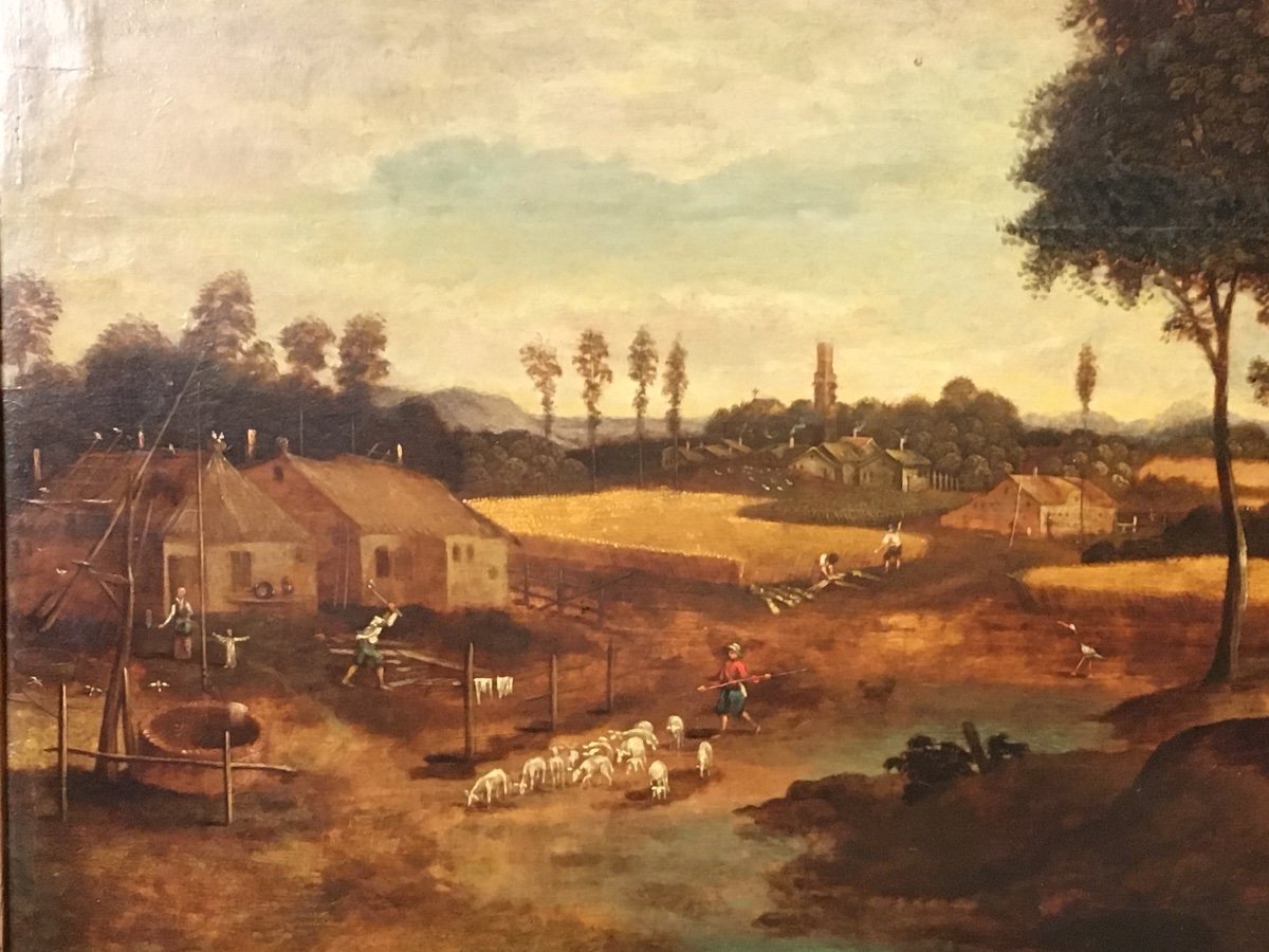 Oil Painting On Panel 113x48 Cm Flanders Around 1700 -photo-6