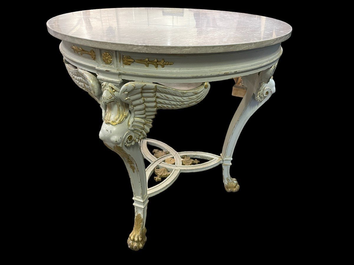 19th Century Empire Style Center Table.-photo-3