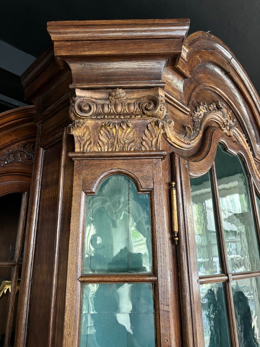 Beautiful 18th Century Oak Castle Display Cabinet.-photo-3