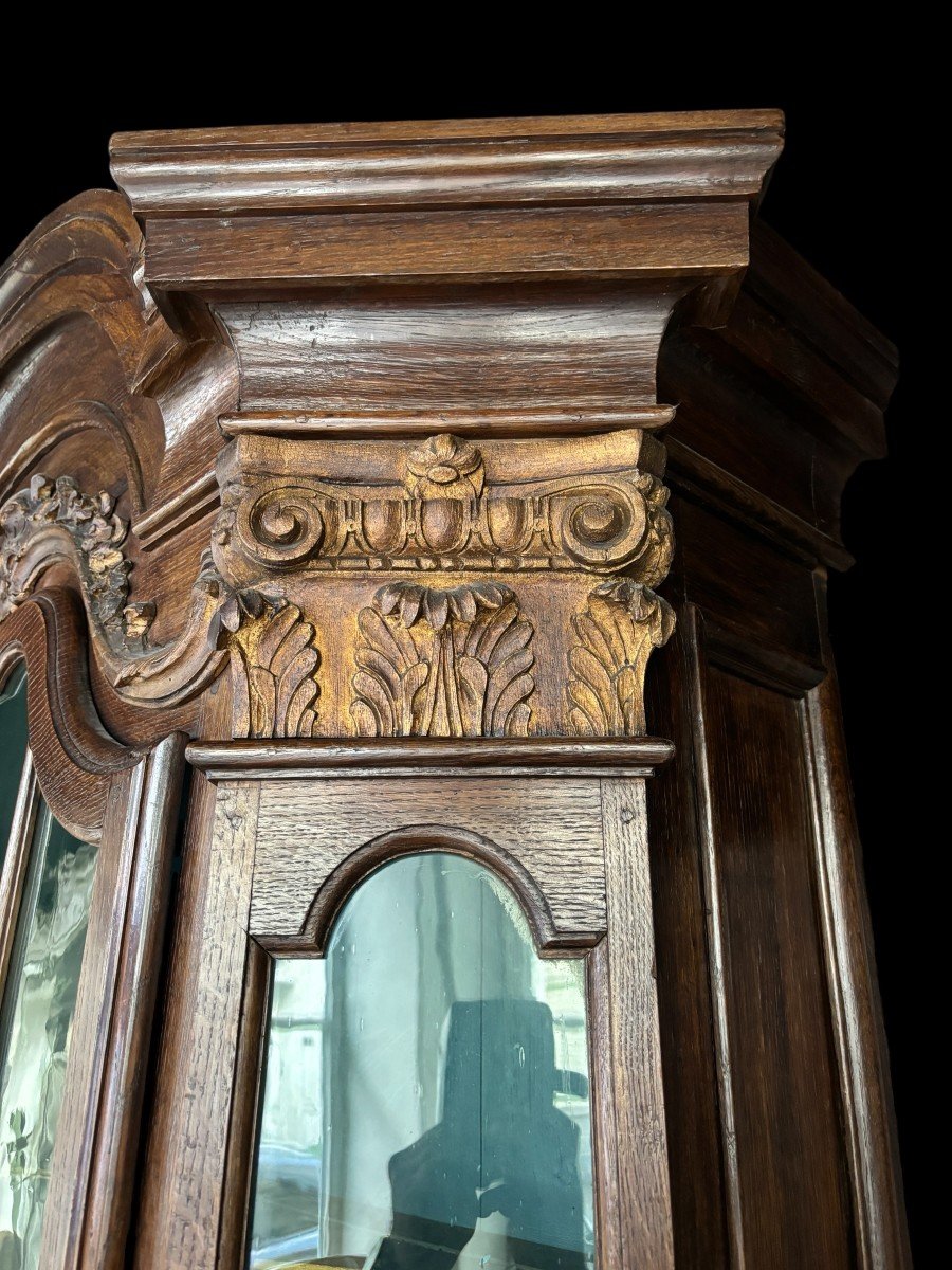 Beautiful 18th Century Oak Castle Display Cabinet.-photo-5