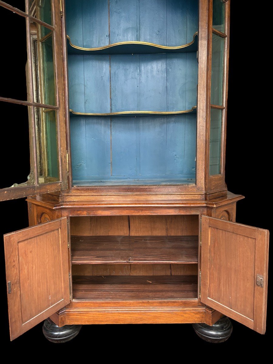 Beautiful 18th Century Oak Castle Display Cabinet.-photo-7