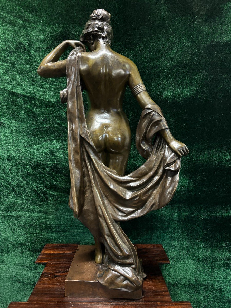 Belle Grande Sculpture « Phyrne » En Bronze Fin 19ème ( 86 Cm ).-photo-5