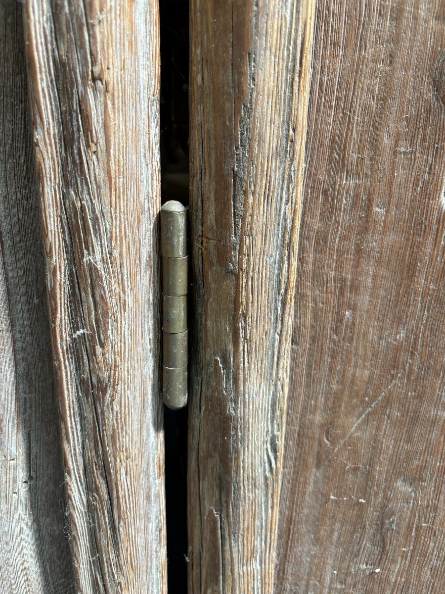 Grande Porte Décorative à 4 éléments En Bois Massif Du 19e Siècle.-photo-5