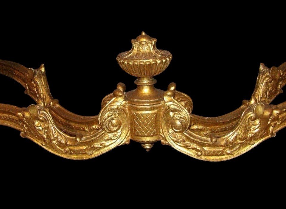 Large Louis XV Style 4-legged Console Table In Gilded Wood, 19th Century.-photo-6