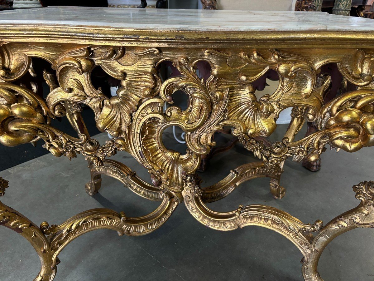 Table De Milieu En Bois Doré Style Louis XV 19ème.-photo-5