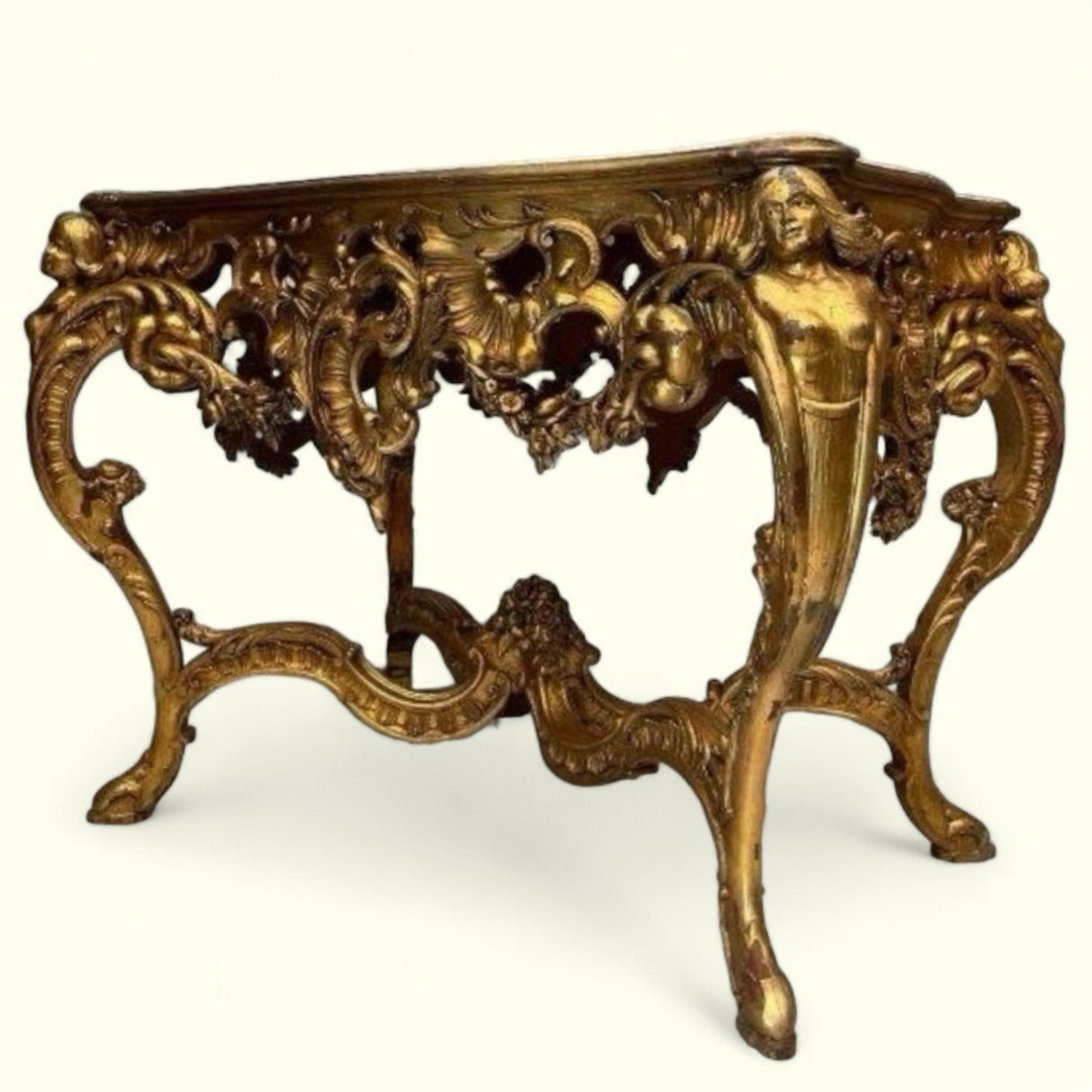 Table De Milieu En Bois Doré Style Louis XV 19ème.-photo-8