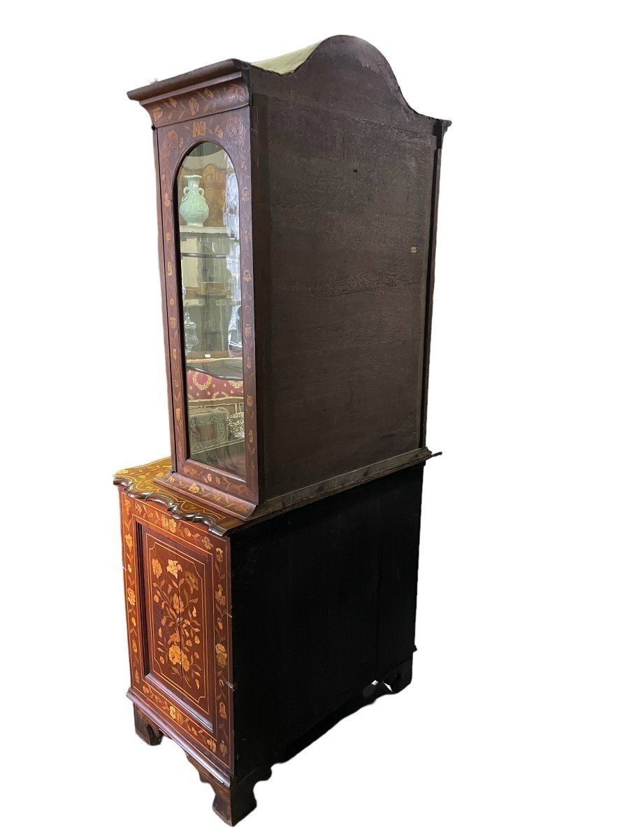 Elegant Marquetry Display Cabinet, Late 18th-early 19th Century.-photo-8