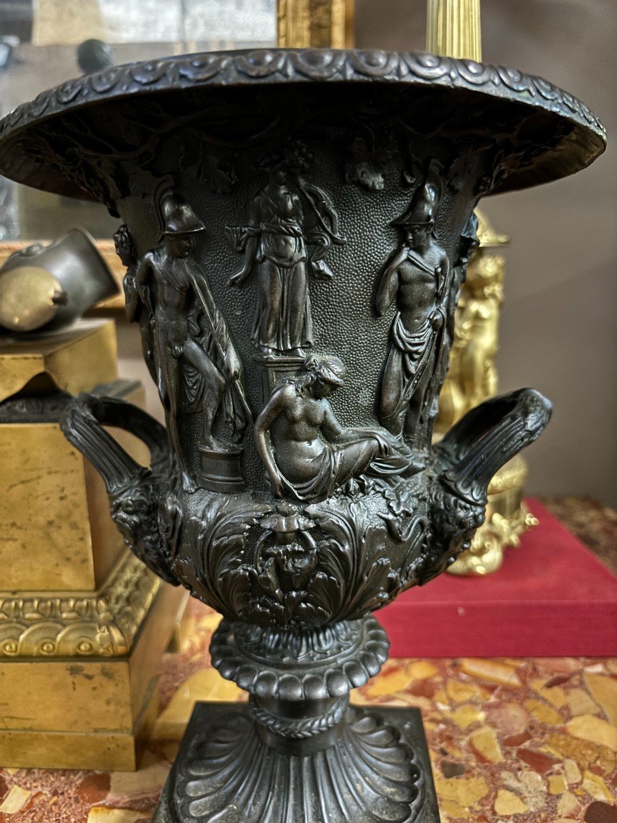 Paire De Vases" Medici " En Bronze 20ème.-photo-7