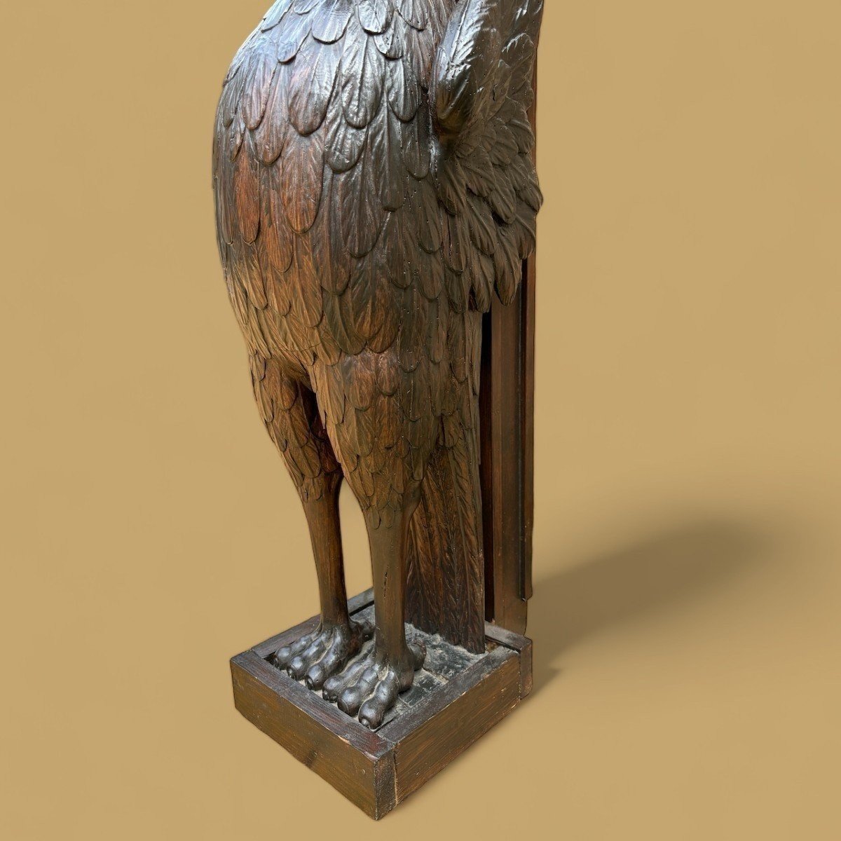 Large Empire Stand (134 Cm) "mythological Winged Beast" In Wood, 19th Century.-photo-4