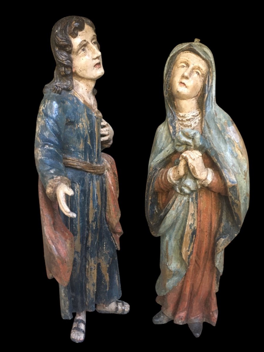 Two Polychrome Wooden Statues Circa 1700 -photo-4