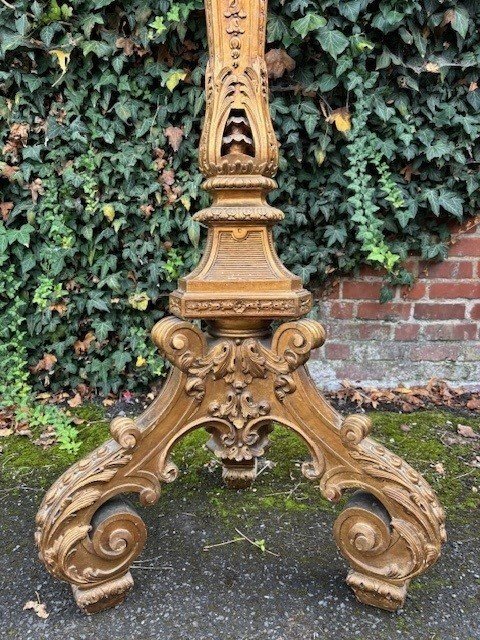 Large Regency Style Torchère In Gilded Wood, 19th Century.-photo-5