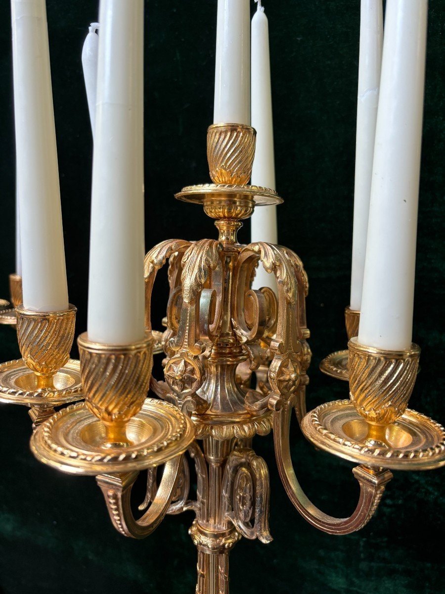 Pair Of Large Napoleon III Gilt Bronze Candelabras-photo-1