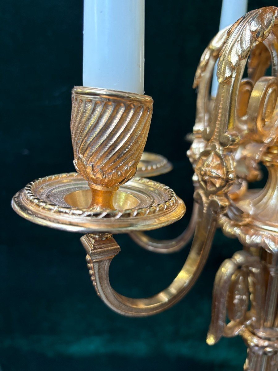 Pair Of Large Napoleon III Gilt Bronze Candelabras-photo-2