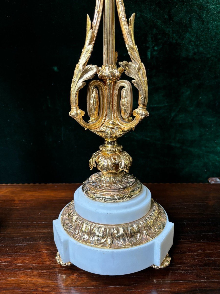 Pair Of Large Napoleon III Gilt Bronze Candelabras-photo-3