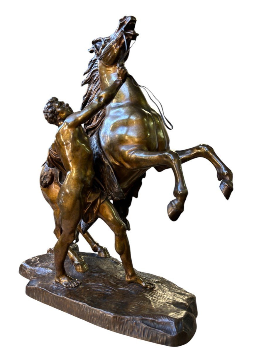 Bronze Sculpture By Guillaume Coustou “the Horse Of Marly” 19th Century.-photo-3