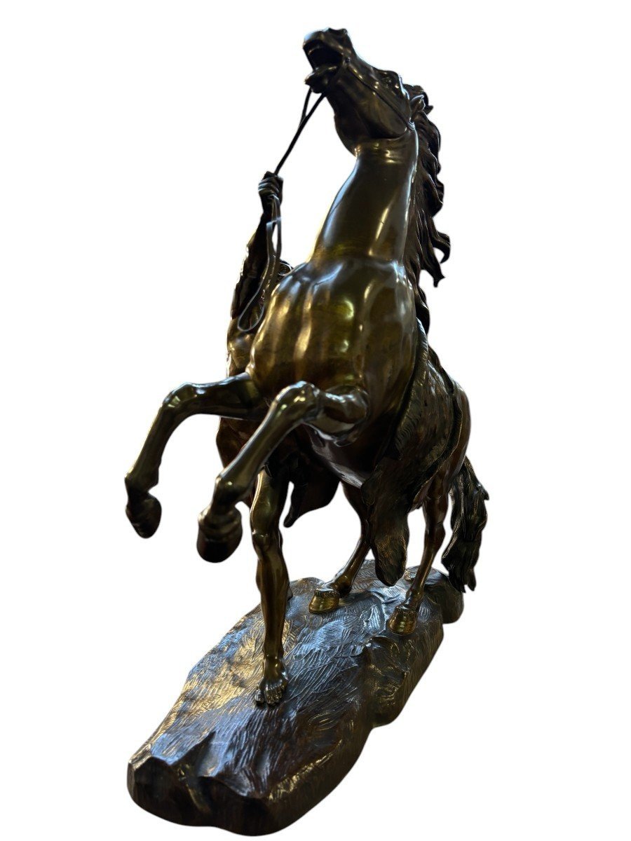 Sculpture En Bronze De Guillaume Coustou « Le Cheval De Marly » 19ème.-photo-2