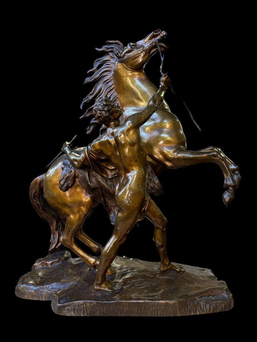 Bronze Sculpture By Guillaume Coustou “the Horse Of Marly” 19th Century.-photo-8