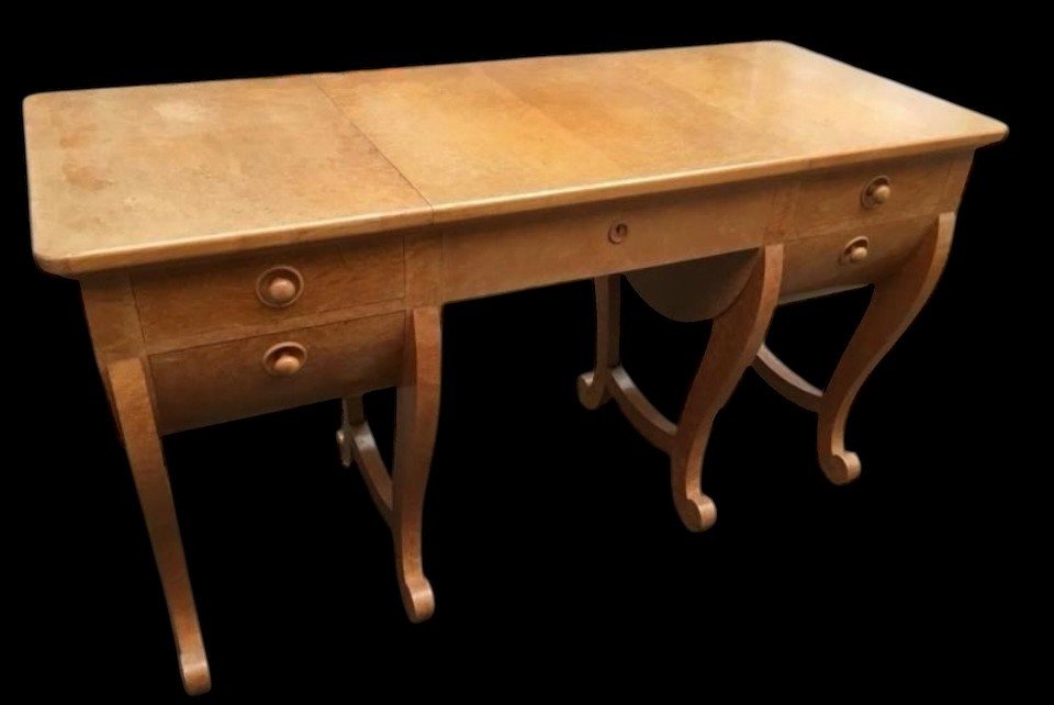 Special Art Deco Dressing Table In Speckled Maple.-photo-2