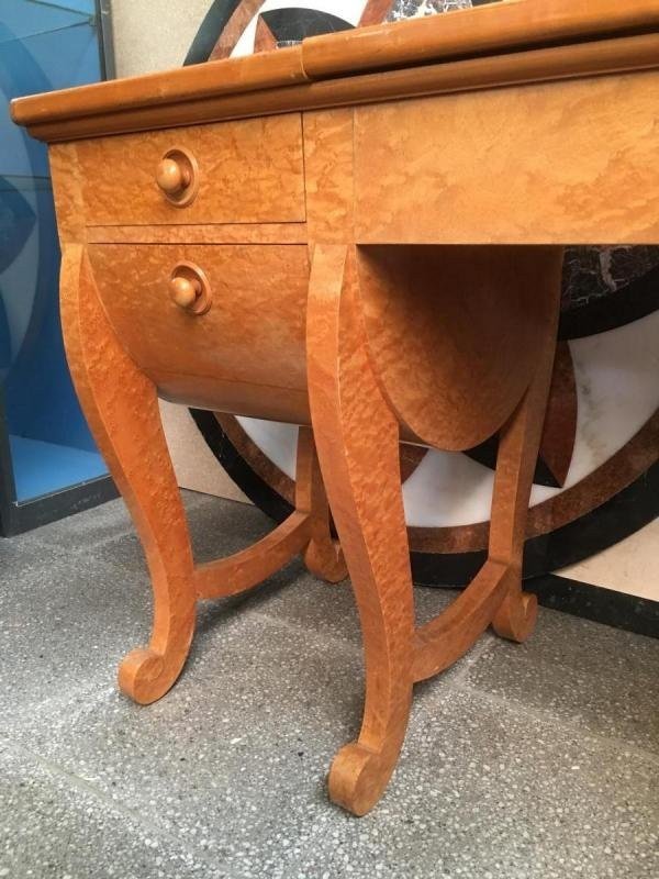 Special Art Deco Dressing Table In Speckled Maple.-photo-2