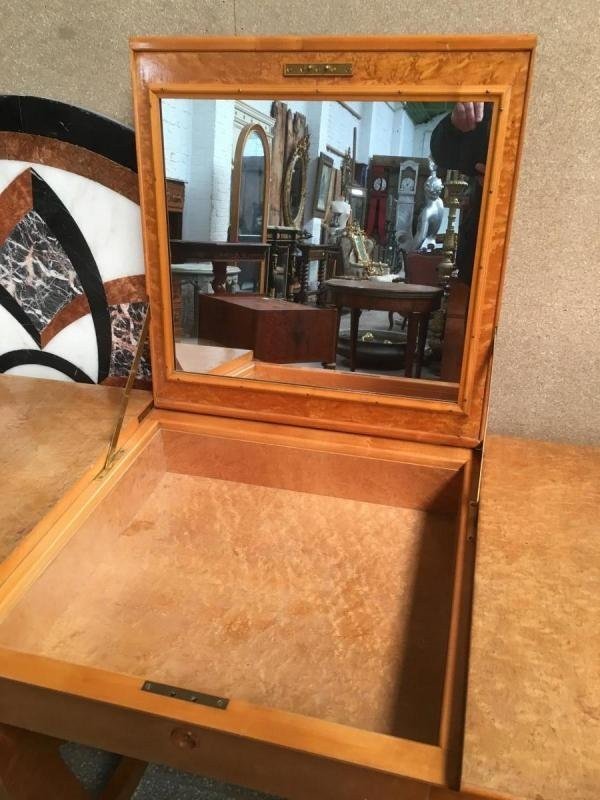 Special Art Deco Dressing Table In Speckled Maple.-photo-4