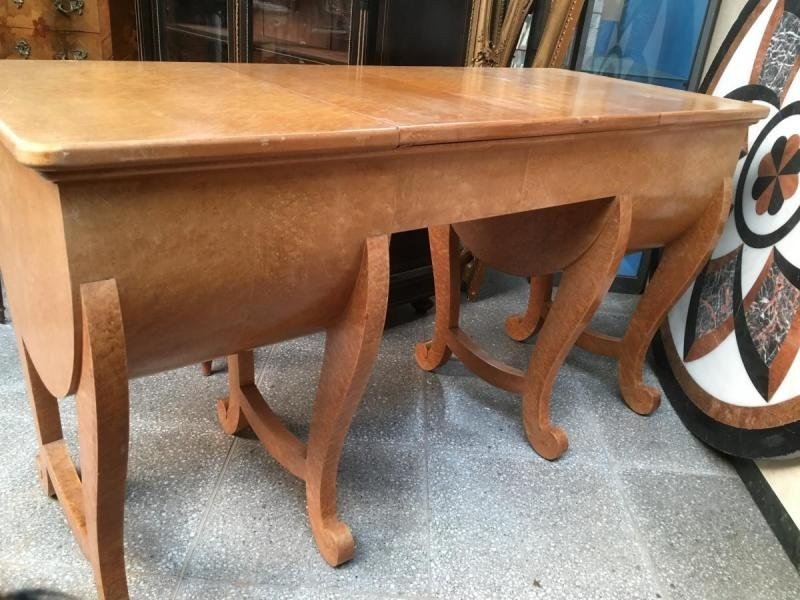 Special Art Deco Dressing Table In Speckled Maple.-photo-5