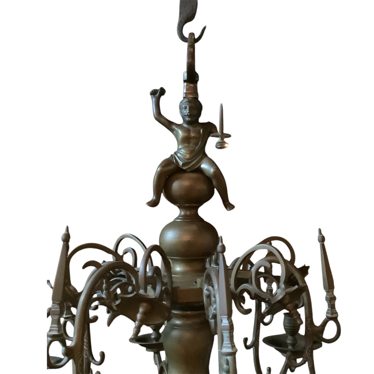 Double Tier Bronze Chandelier Circa 1860 -photo-4