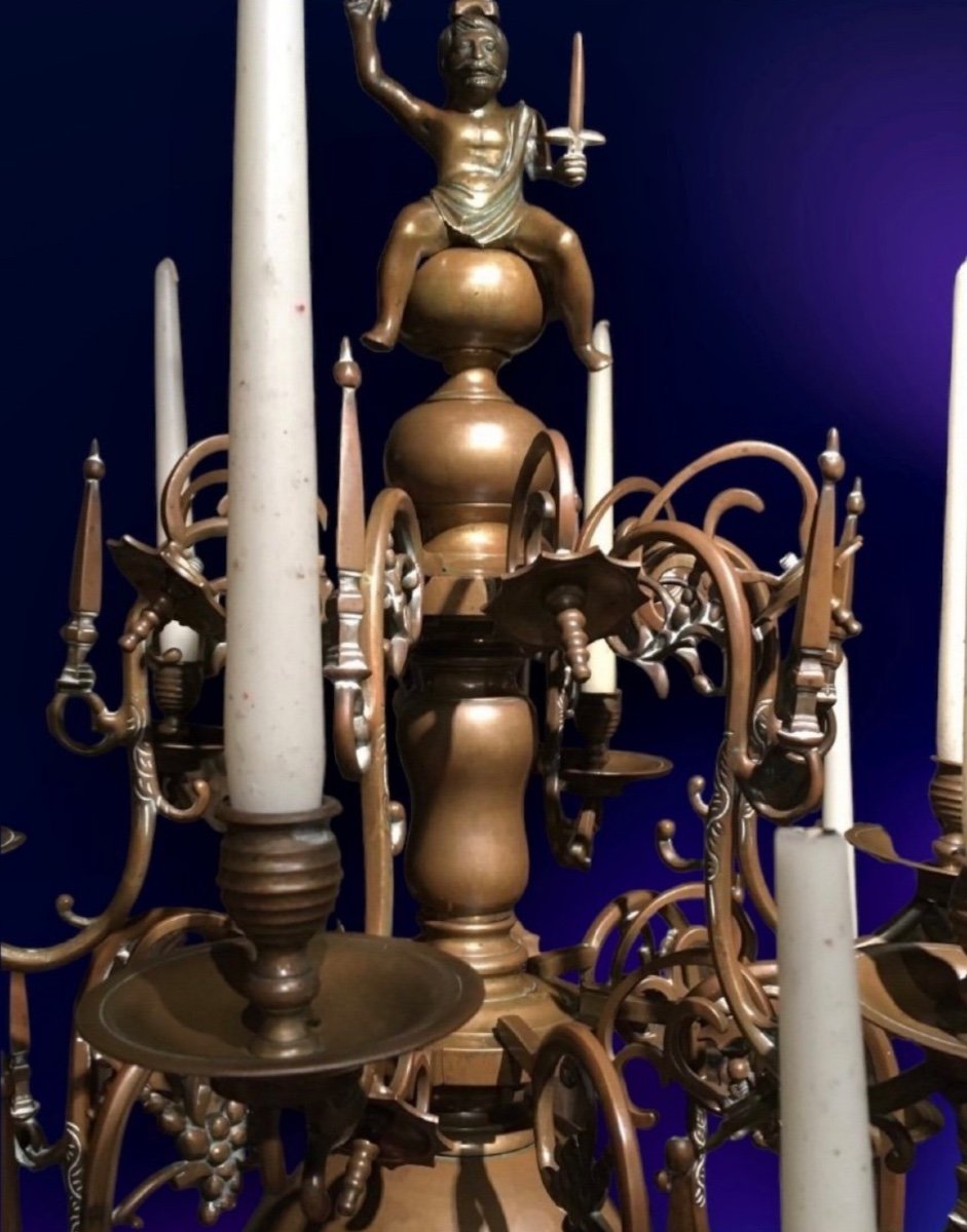 Double Tier Bronze Chandelier Circa 1860 -photo-2