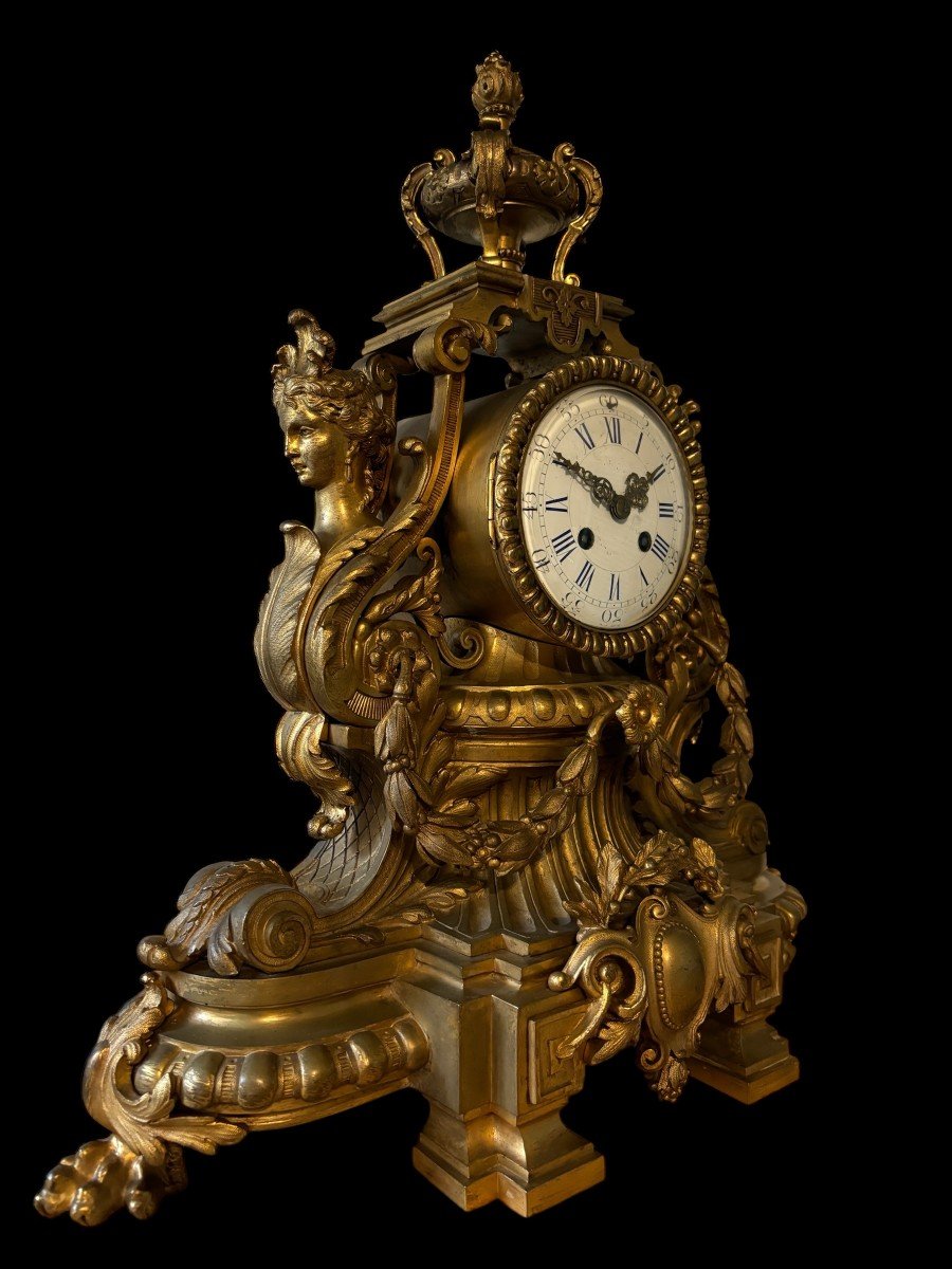 Jolie Pendule De Style Louis XVI En Bronze 19ème.-photo-2