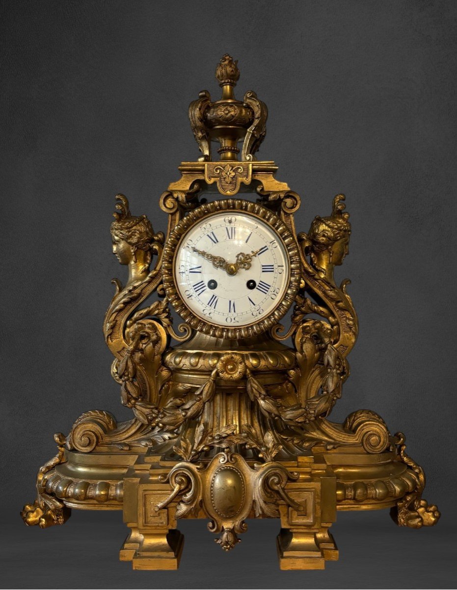 Jolie Pendule De Style Louis XVI En Bronze 19ème.-photo-8